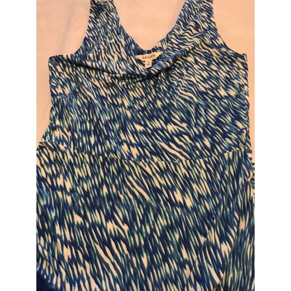 Athleta Reef Blues Jersey Knit Tank Dress Ombre Waves White Blue Womens Sz M - Picture 7 of 10